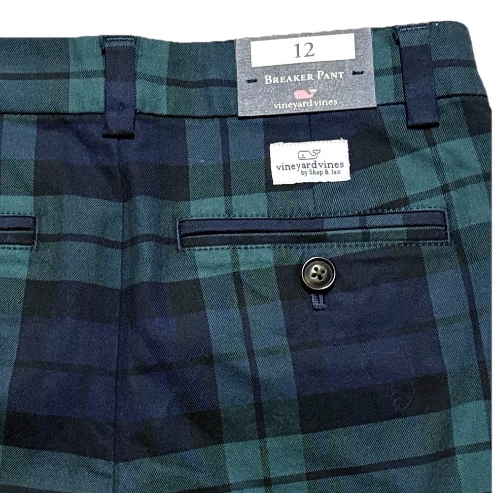 NWT Vineyard Vines Breaker Pants Plaid Boys Size 12 Holiday Blackwatch Tartan - Picture 11 of 11